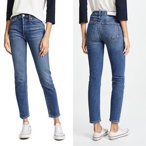 Re/done High Rise Ankle Crop Jeans size 27
